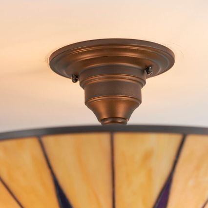 Endon 64043 - Stropni luster Tiffany DARK STAR 3xE27/60W/230V Ø 49 cm