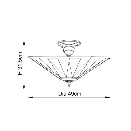 Endon 64043 - Stropni luster Tiffany DARK STAR 3xE27/60W/230V Ø 49 cm