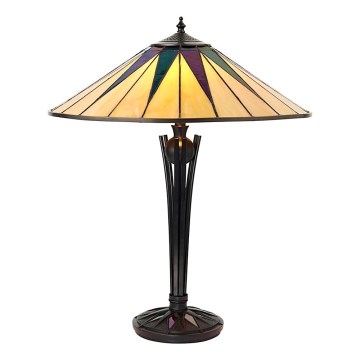 Endon 64045 - Stolna lampa Tiffany DARK STAR, 2xE27/60W/230V, promjer 49 cm