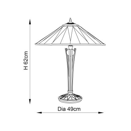 Endon 64045 - Stolna lampa Tiffany DARK STAR, 2xE27/60W/230V, promjer 49 cm