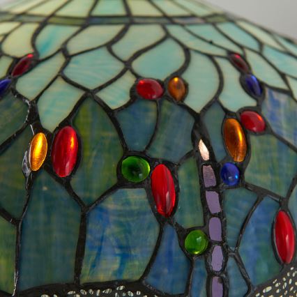 Endon 64069 - Podna lampa Tiffany DRAGONFLY 2xE27/60W/230V, promjer 50 cm