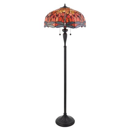 Endon 64070 - Podna lampa Tiffany DRAGONFLY 2xE27/60W/230V Ø 50 cm