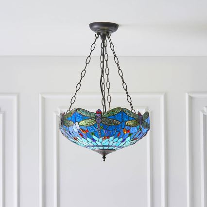 Endon 64075 - Luster na lancu DRAGONFLY 3xE27/60W/230V Ø 41 cm