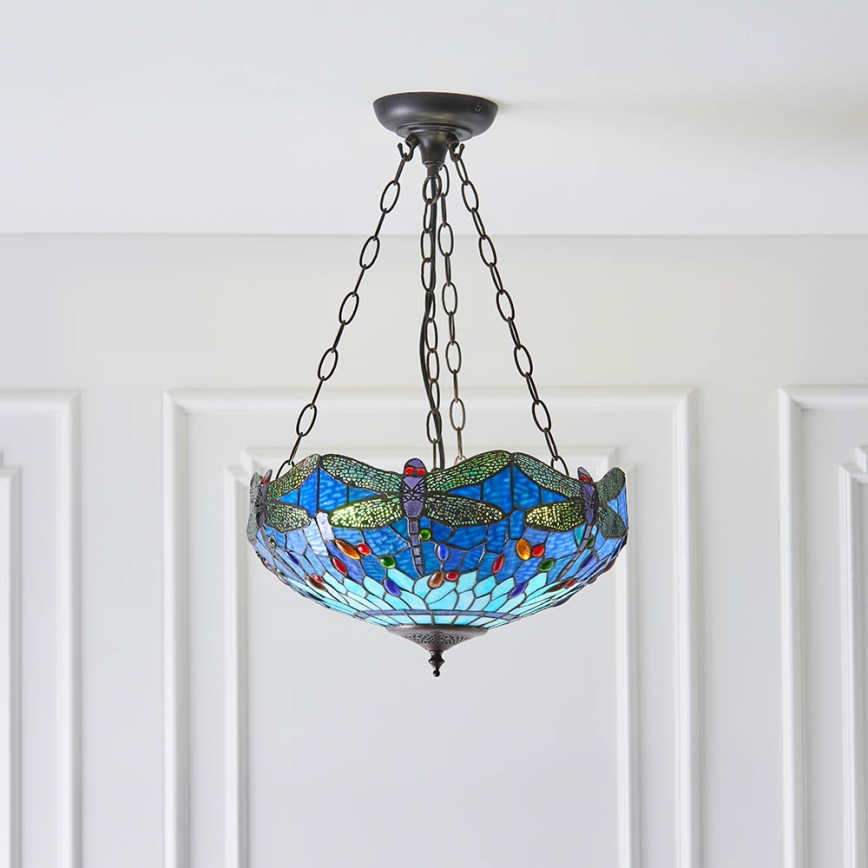 Endon 64075 - Luster na lancu DRAGONFLY 3xE27/60W/230V Ø 41 cm