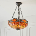 Endon 64076 - Luster na lancu Tiffany DRAGONFLY 3xE27/60W/230V Ø 41 cm