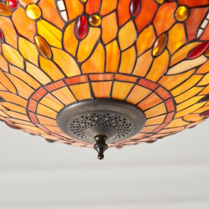Endon 64076 - Luster na lancu Tiffany DRAGONFLY 3xE27/60W/230V Ø 41 cm