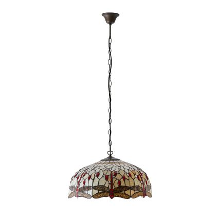 Endon 64079 - Luster na lancu Tiffany DRAGONFLY 3xE27/60W/230V Ø 50 cm