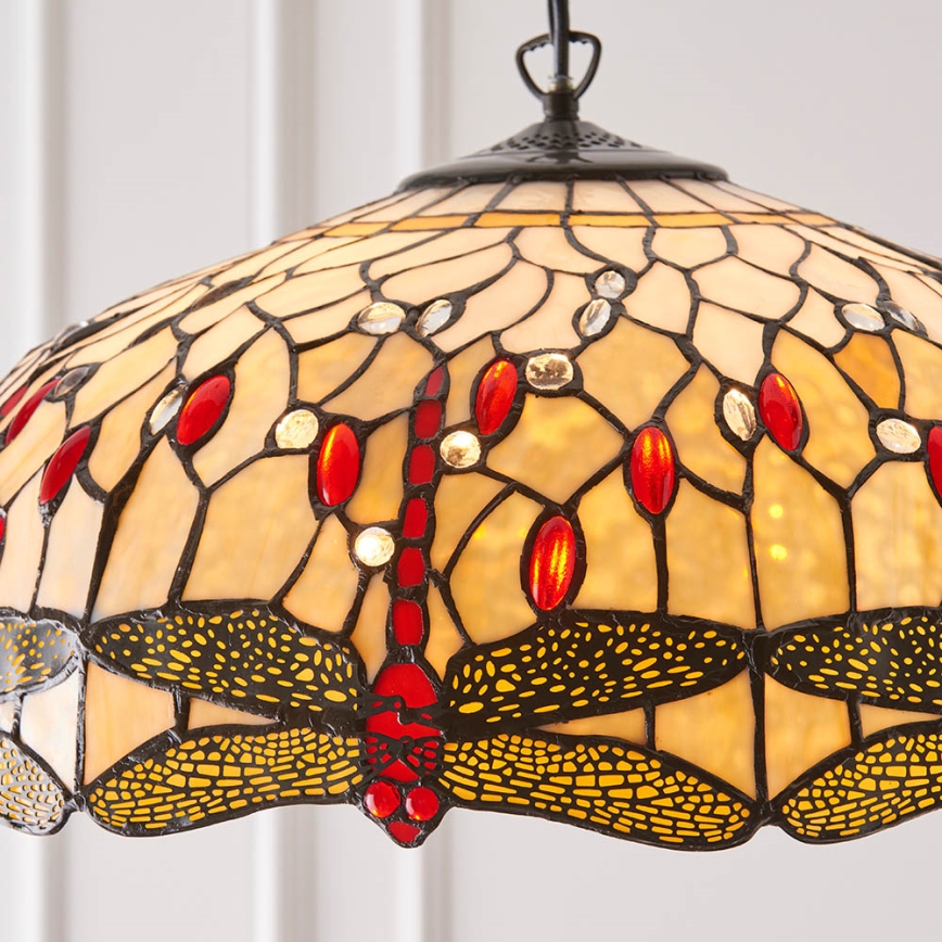 Endon 64079 - Luster na lancu Tiffany DRAGONFLY 3xE27/60W/230V Ø 50 cm