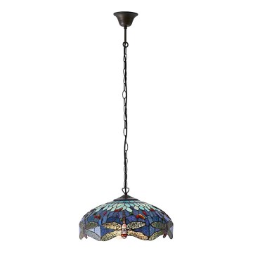 Endon 64080 - Luster na lancu Tiffany DRAGONFLY 3xE27/60W/230V promjer 41 cm