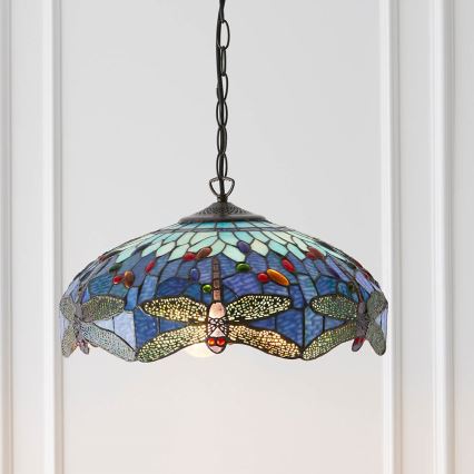 Endon 64080 - Luster na lancu Tiffany DRAGONFLY 3xE27/60W/230V promjer 41 cm