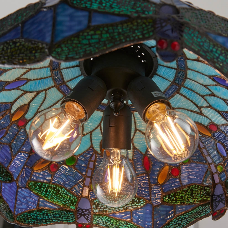 Endon 64080 - Luster na lancu Tiffany DRAGONFLY 3xE27/60W/230V promjer 41 cm