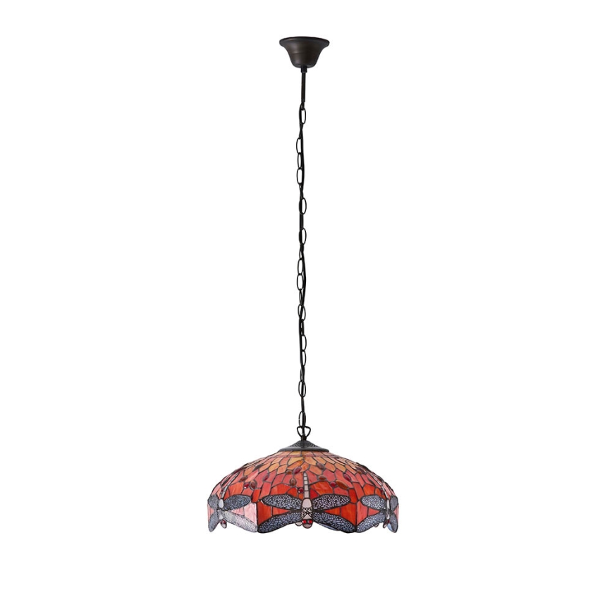 Endon 64081 - Luster na lancu Tiffany DRAGONFLY 3xE27/60W/230V Ø 41 cm