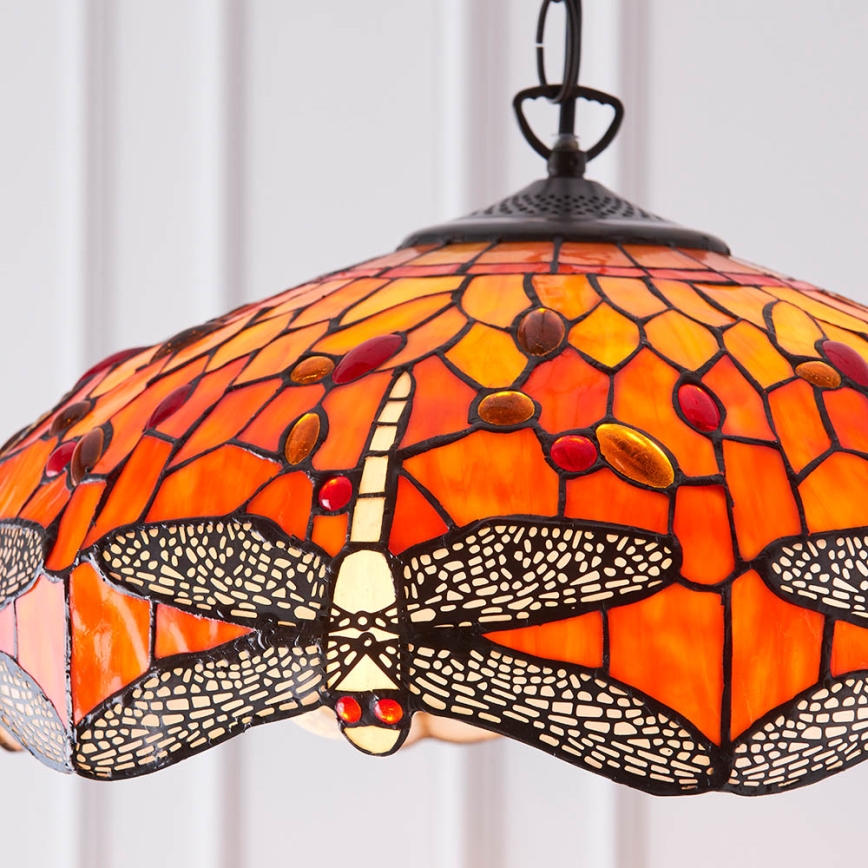 Endon 64081 - Luster na lancu Tiffany DRAGONFLY 3xE27/60W/230V Ø 41 cm
