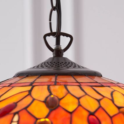 Endon 64081 - Luster na lancu Tiffany DRAGONFLY 3xE27/60W/230V Ø 41 cm