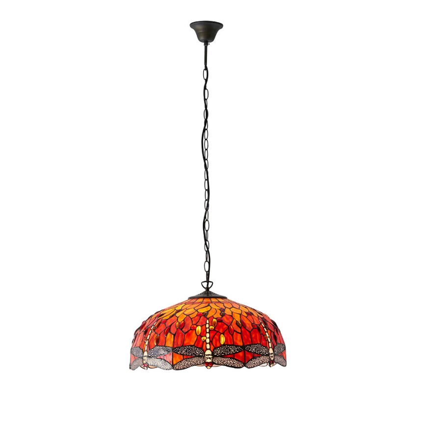 Endon 64082 - Luster na lancu Tiffany DRAGONFLY 3xE27/60W/230V Ø 50 cm