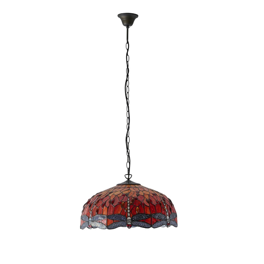 Endon 64082 - Luster na lancu Tiffany DRAGONFLY 3xE27/60W/230V Ø 50 cm
