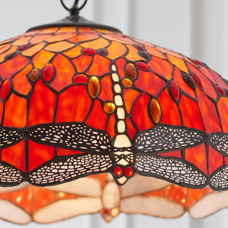 Endon 64082 - Luster na lancu Tiffany DRAGONFLY 3xE27/60W/230V Ø 50 cm