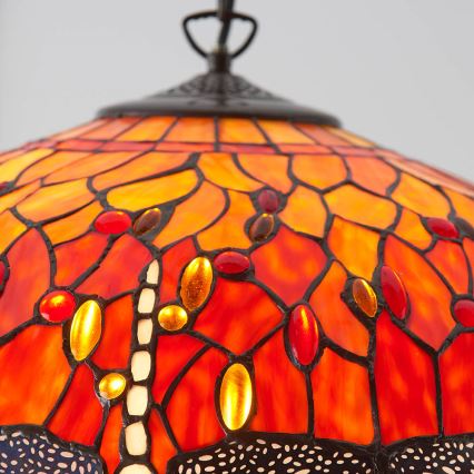 Endon 64082 - Luster na lancu Tiffany DRAGONFLY 3xE27/60W/230V Ø 50 cm