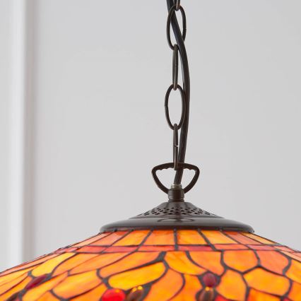 Endon 64082 - Luster na lancu Tiffany DRAGONFLY 3xE27/60W/230V Ø 50 cm