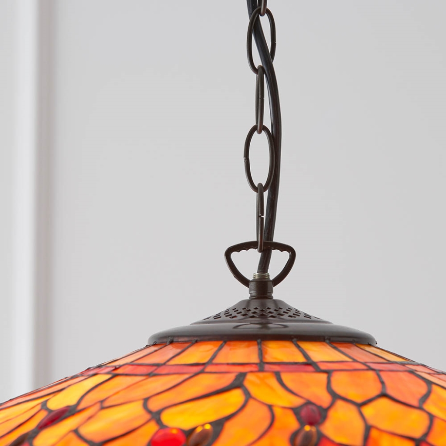 Endon 64082 - Luster na lancu Tiffany DRAGONFLY 3xE27/60W/230V Ø 50 cm