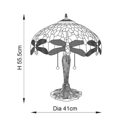 Endon 64085 - Stolna lampa DRAGONFLY 2xE27/60W/230V pr. 41 cm