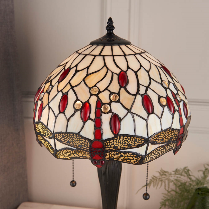 Endon 64086 - Stolna svjetiljka Tiffany DRAGONFLY 2xE27/60W/230V Ø 30 cm