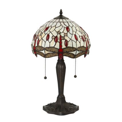 Endon 64086 - Stolna svjetiljka Tiffany DRAGONFLY 2xE27/60W/230V Ø 30 cm