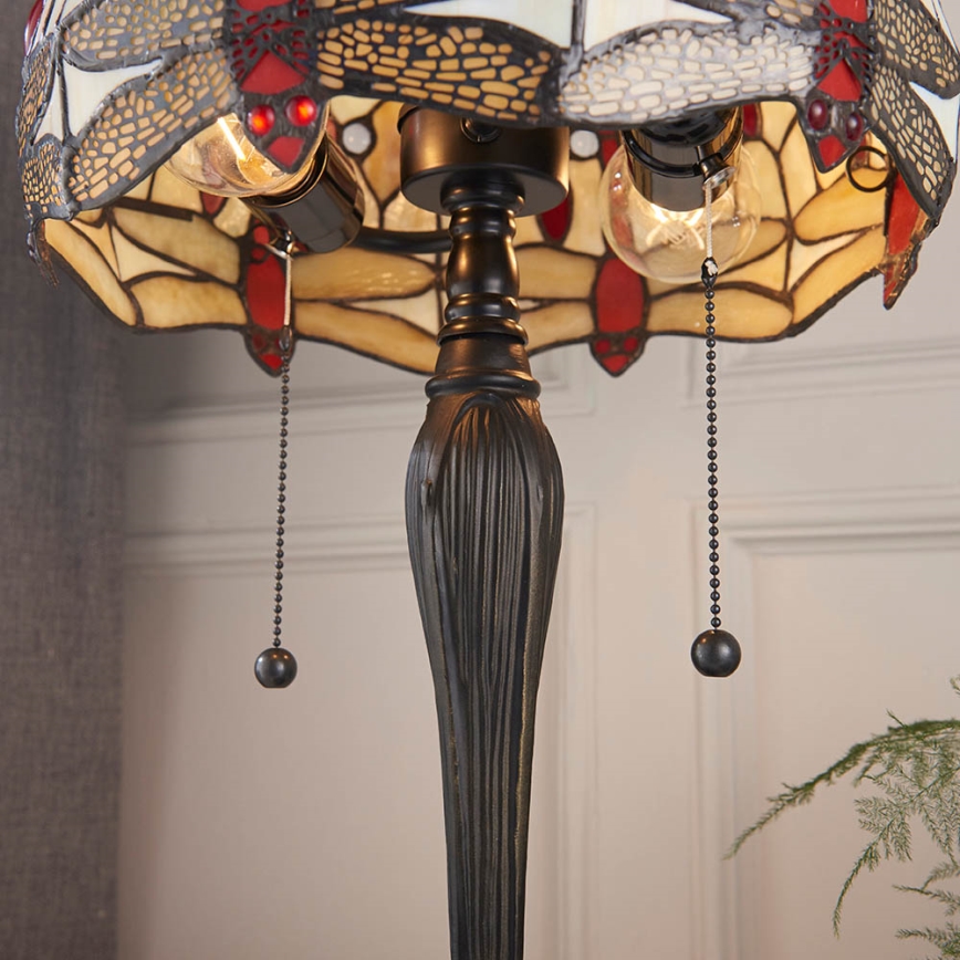 Endon 64086 - Stolna svjetiljka Tiffany DRAGONFLY 2xE27/60W/230V Ø 30 cm