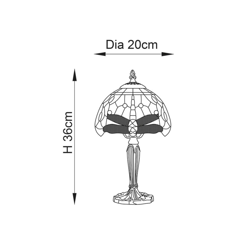 Endon 64088 - Stolna lampa DRAGONFLY 1xE14/40W/230V pr. 20 cm