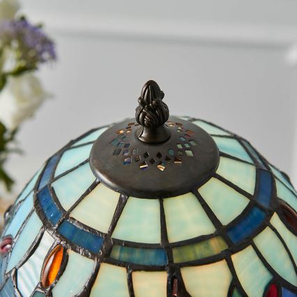 Endon 64088 - Stolna lampa Tiffany DRAGONFLY 1xE14/40W/230V Ø 20 cm