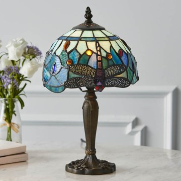 Endon 64088 - Stolna lampa Tiffany DRAGONFLY 1xE14/7W/230V, Ø 20 cm