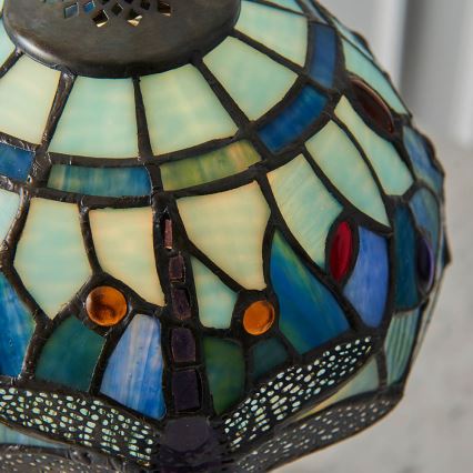 Endon 64088 - Stolna lampa Tiffany DRAGONFLY 1xE14/7W/230V, Ø 20 cm