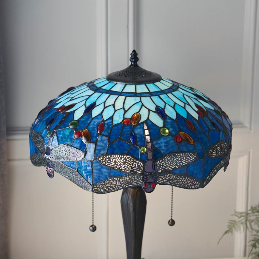 Endon 64089 - Stolna lampa Tiffany DRAGONFLY 2xE27/60W/230V Ø 41 cm