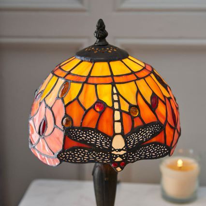 Endon 64091 - Stolna lampa Tiffany DRAGONFLY 1xE14/7W/230V Ø 20 cm
