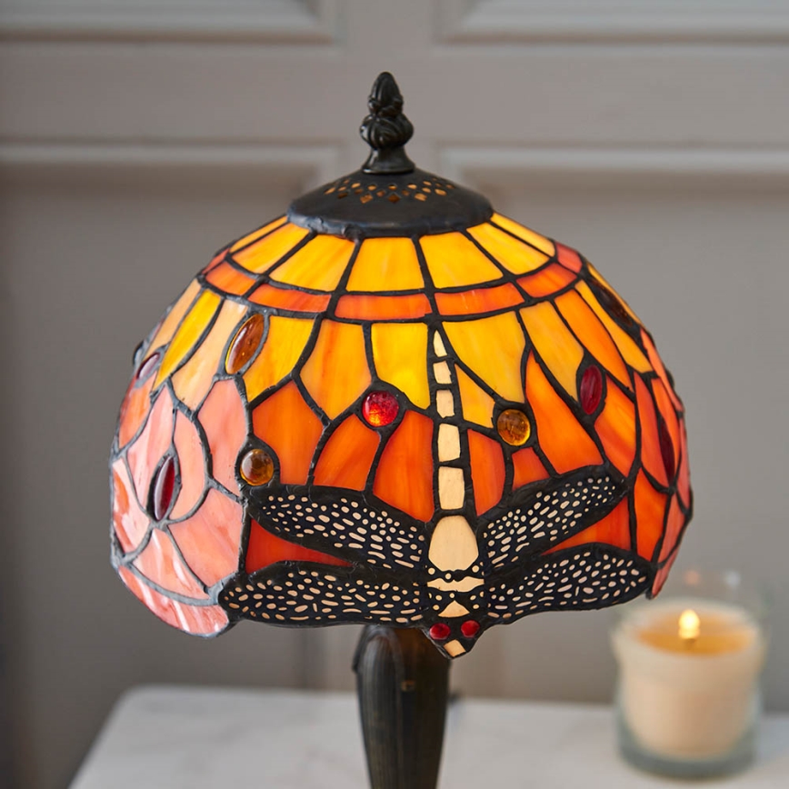 Endon 64091 - Stolna lampa Tiffany DRAGONFLY 1xE14/7W/230V Ø 20 cm