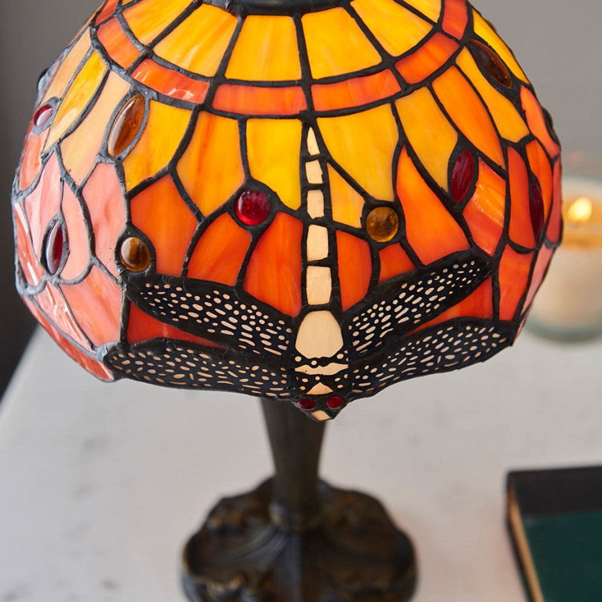 Endon 64091 - Stolna lampa Tiffany DRAGONFLY 1xE14/7W/230V Ø 20 cm