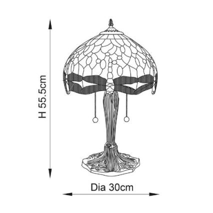Endon 64092 - Stolna lampa DRAGONFLY 2xE27/60W/230V promjer 30 cm