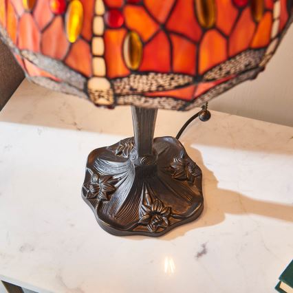 Endon 64092 - Stolna lampa Tiffany DRAGONFLY 2xE27/60W/230V Ø 30 cm