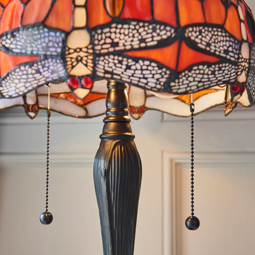 Endon 64092 - Stolna lampa Tiffany DRAGONFLY 2xE27/60W/230V Ø 30 cm