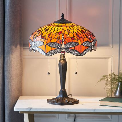 Endon 64093 - Stolna svjetiljka DRAGONFLY 2xE27/60W/230V Ø 41 cm