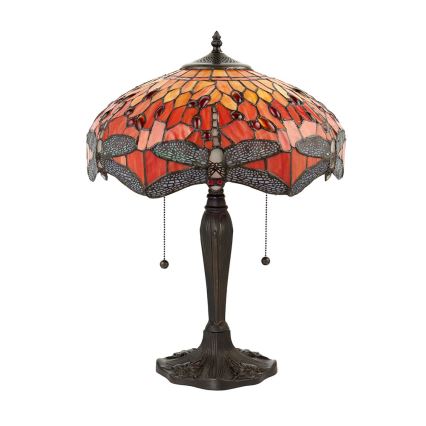 Endon 64093 - Stolna svjetiljka Tiffany DRAGONFLY, 2x E27/60W/230V, Ø 41 cm