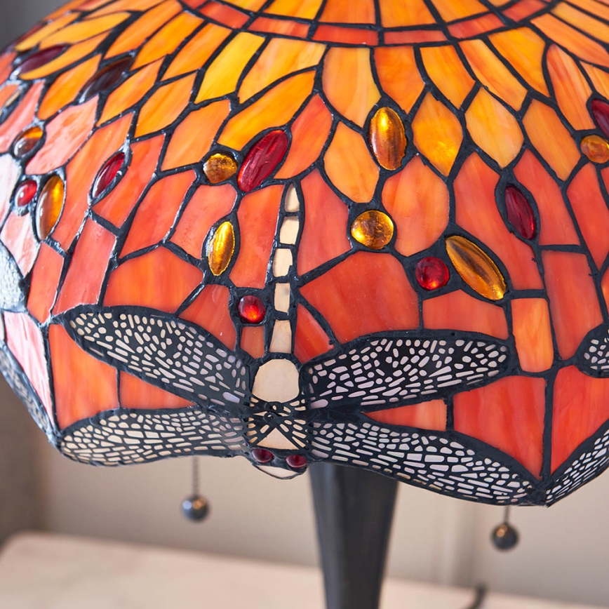 Endon 64093 - Stolna svjetiljka Tiffany DRAGONFLY, 2x E27/60W/230V, Ø 41 cm