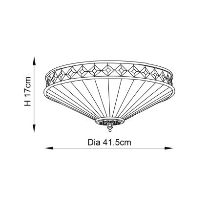 Endon 64145 - Stropna svjetiljka FARGO 2xE27/60W/230V pr. 41,5 cm