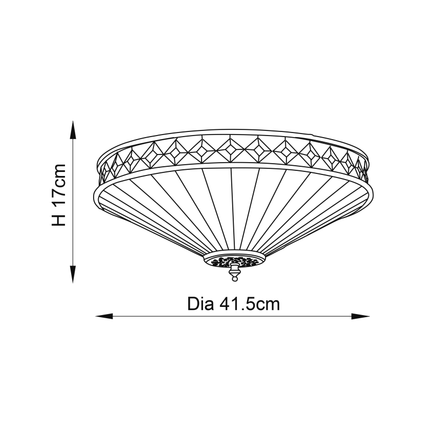 Endon 64145 - Stropna svjetiljka FARGO 2xE27/60W/230V pr. 41,5 cm