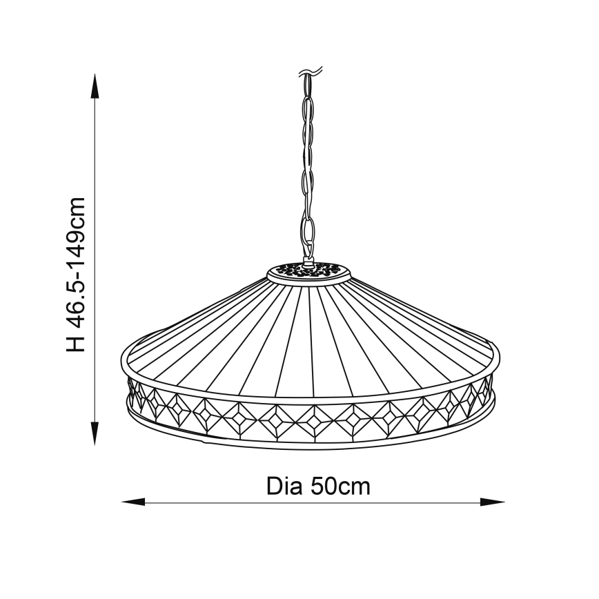 Endon 64147 - Luster na lancu FARGO 1xE27/60W/230V pr. 50 cm