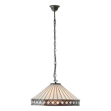 Endon 64147 - Luster na lancu Tiffany FARGO 1xE27/60W/230V, promjer 50 cm