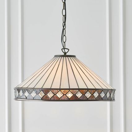 Endon 64147 - Luster na lancu Tiffany FARGO 1xE27/60W/230V, promjer 50 cm