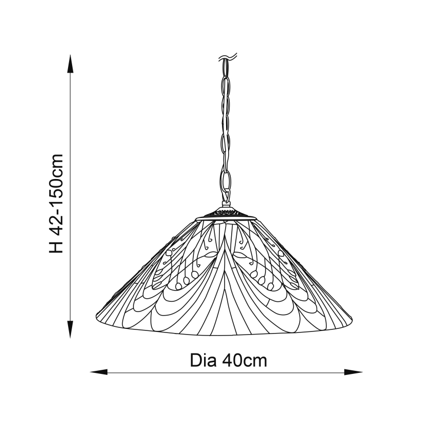 Endon 64162 - Luster na lancu HECTOR 1xE27/60W/230V pr. 40 cm