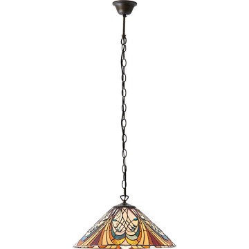 Endon 64162 - Luster na lancu Tiffany HECTOR 1xE27/60W/230V Ø 40 cm