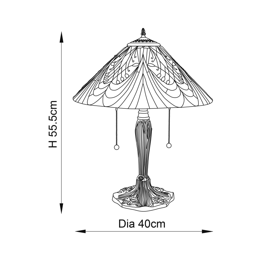 Endon 64163 - Stolna lampa HECTOR 2xE27/60W/230V promjer 40 cm